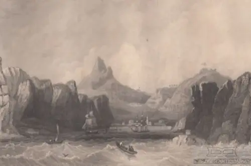 St. Helena. Longwood, Napoleons Wohnung. aus Meyers Universum, Stahlstich. 1850