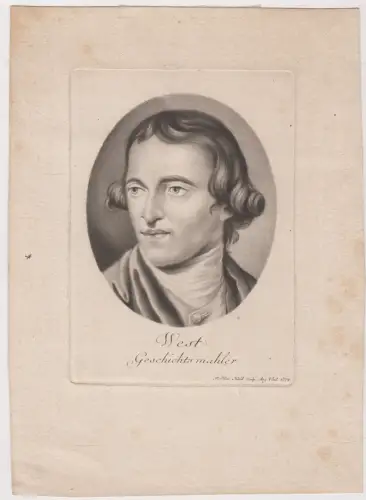 Kupferstich: West, Geschichtsmahler, J. Elias Haid, 1774, Portrait, Grafik