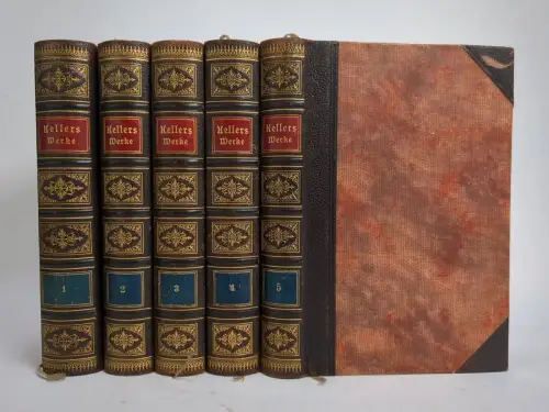 Buch: Gesammelte Werke, Keller, Gottfried. 5 Bände, Verlag Th. Knaur Nachf