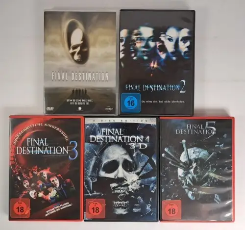 5 DVDs: Final Destination 1-5, James Wong, David R. Ellis, Horror, Film, Bundle