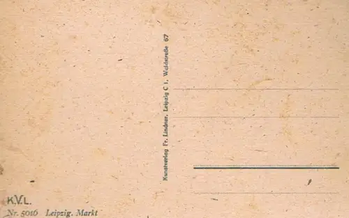 AK Leipzig. Markt, Postkarte. Nr. 5016, Kunstverlag Fr. Lindner, gebraucht, gut