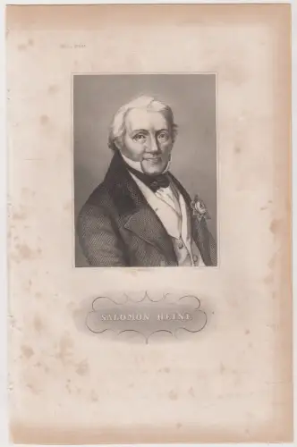 Stahlstich: Salomon Heine, Grafik, Portrait, Hamburg, Bankier, Kühner, um 1850