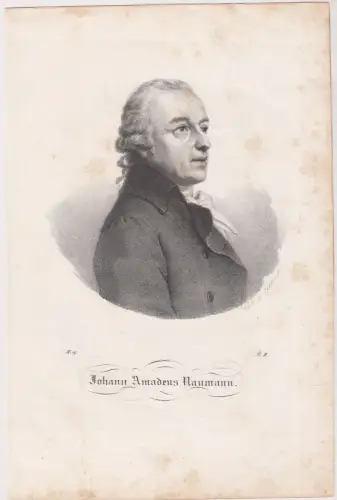 Lithografie: Johann Amadeus Naumann, 1840, Grafik, Portrait, Brustbild, Sachsen