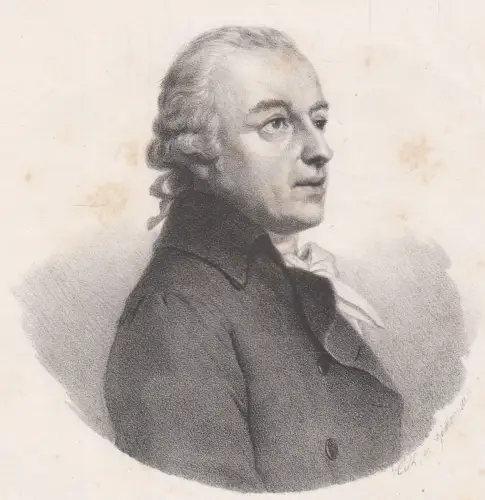 Lithografie: Johann Amadeus Naumann, 1840, Grafik, Portrait, Brustbild, Sachsen