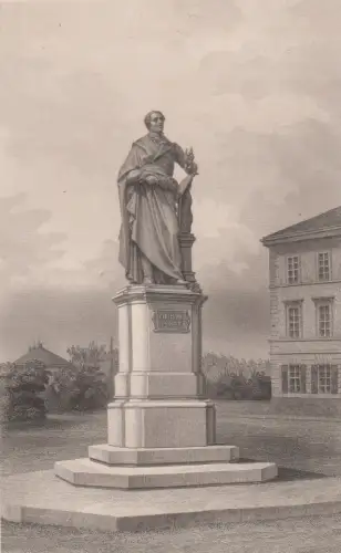 Stahlstich: C. M. von Weber's Denkmal in Dresden, Dresden, G. G. Lange, um 1830