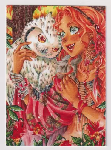 Sammelkarte: Artprint Eule - klonschaf-wolli, Fräulein W., Tierkreiszeichen