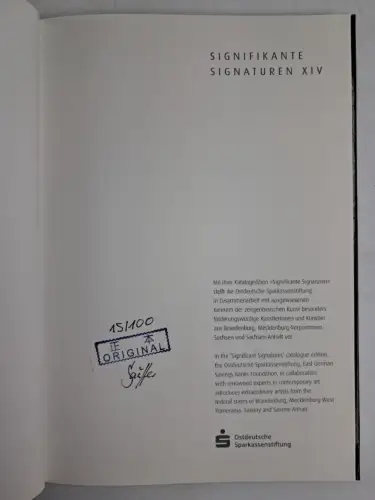 Buch: Rene Schäffer, Signifikante Signaturen IX, M. Freitag, 2014, Sandstein