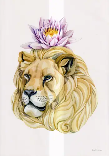 Kunstdruck: Artprint Löwe / Lion, sin.xline, Sina Aline Simbürger, Illustration