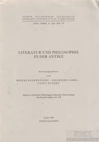 Buch: Literatur und Philosophie in der Antike, Koskenniemi. 1986, gebraucht, gut