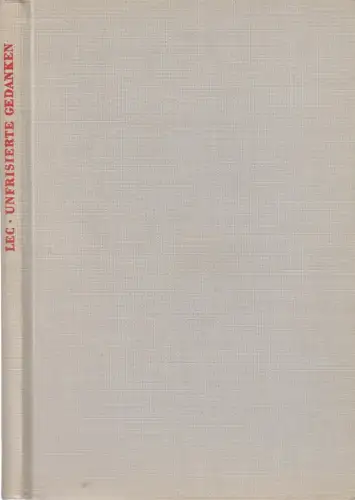 Buch: Unfrisierte Gedanken, Lec, Stanislaw Jerzy. 1980, Carl Hanser Verlag