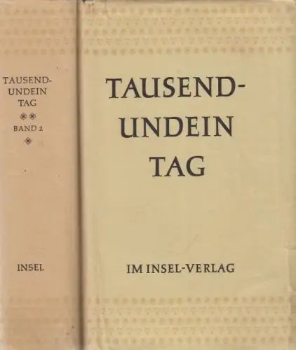 Buch: Tausendundein Tag, Ernst, Paul. 2 Bände, 1962, Insel-Verlag
