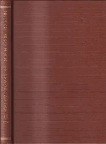 Buch: Neue Österreichische Biographie ab 1815, Große Österreicher. Band IX