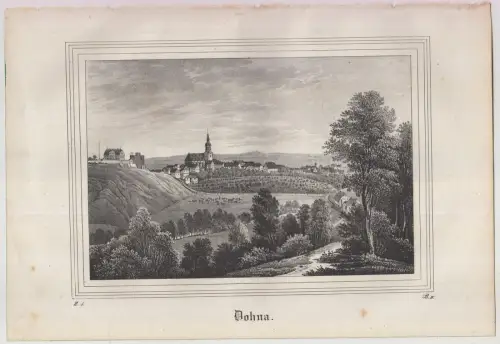 Lithografie: Dohna, um 1836, Eduard Pietzsch & Comp, Grafik, Ansicht, Saxonia