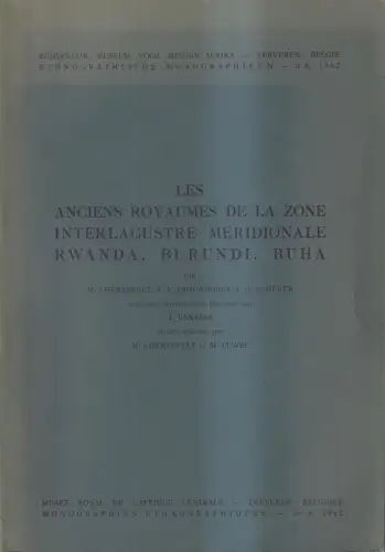 Buch: Les anciens royaumes de la zone interlacustre meridionale Rwanda ... 1962