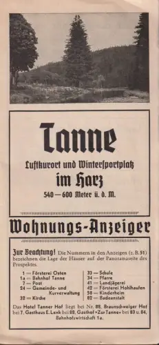 Prospekt: Tanne im Harz, Luftkurort und Wintersportplatz, gebraucht, gut