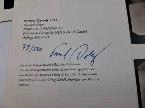 Mappe mit Postkarte: Pavel Odvody - Photographs / Fotografien. 2012, signiert