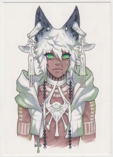 AK Postkarte ANCIENT GOD Anubis, Reyhan Yildirim, Manga, Anime, Rehan's Artwork