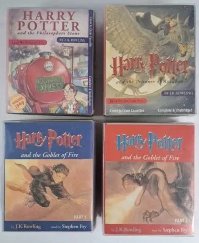 4 MC-Boxen Harry Potter gelesen von Stephen Fry (englisch), J. K. Rowling