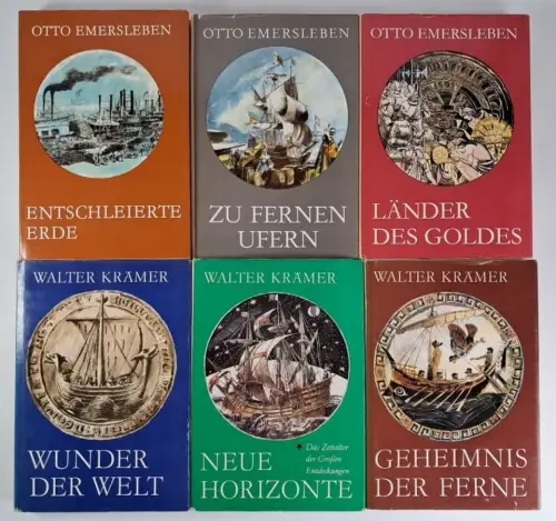 6 Bücher Entdeckungen, Walter Krämer & Otto Emersleben, Urania Verlag