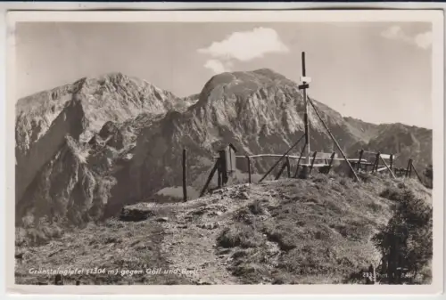 AK Grünsteingipfel (1304 m) gegen Göll und Brett, ca. 1937, L. Ammon