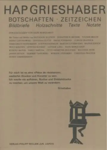 Buch: Botschaften Zeitzeichen, Grieshaber, HAP. 1983, Verlag Philipp Reclam jun