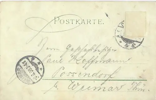AK Fröhliche Pfingsten. Prägepostkarte mit Perlen. ca. 1900, Pfingsten, gut