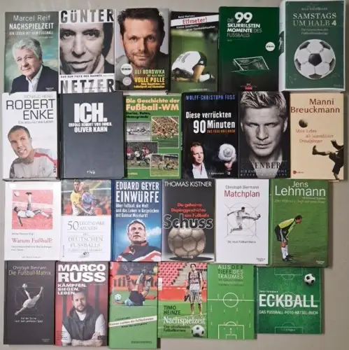 28 Bücher Fußballer und Fußball: Kahn, Beckenbauer, Netzer, Enke, Effenberg ...