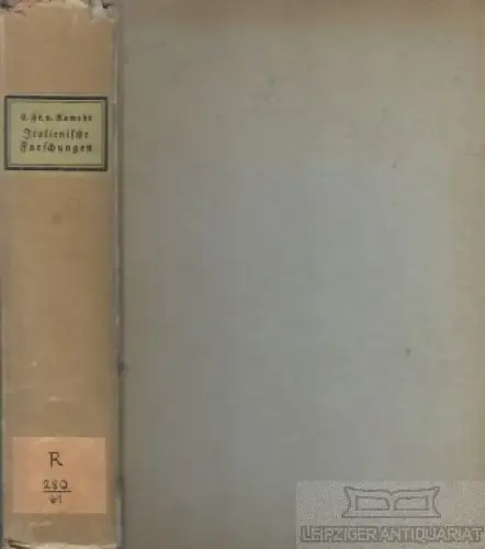 Buch: Italienische Forschungen, Rumohr, Carl Friedrich von. 1920