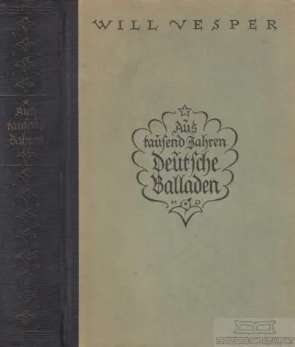 Buch: Aus tausend Jahren, Vesper, Will. 1923, H. Haessel Verlag, gebraucht, gut