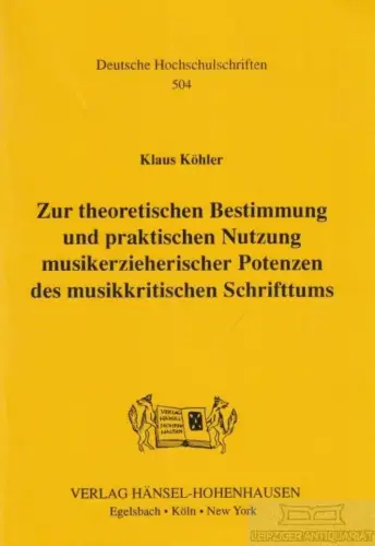 Buch: Zur theoretischen Bestimmung und praktischen Nutzung... Köhler, Klaus