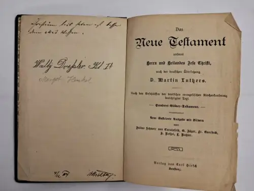 Biblia Das Neue Testament unseres Herrn und Heiland Jesu Christi, Luther, Hirsch