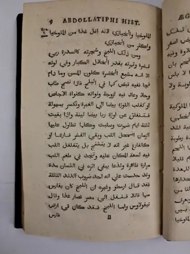 Buch: Abdollatiphi Compendium Memorabilium Aegypti Arabice, White, 1789, Cotta