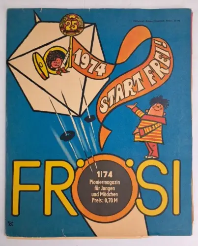 Frösi Heft 1 / 1974, Magazin für Jungen und Mädchen, mit Umschlag und Beilage