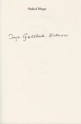 Buch: Onkel Hugo - Hugo Eckener in Briefen ... Inge Gollbeck-Eckener (Hg.), 2002