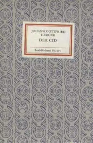 Insel-Bücherei 667, Der Cid, Herder, Johann Gottfried. 1984, Insel-Verlag