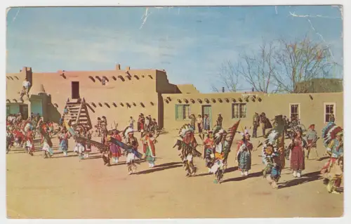 AK The Colorful Comanche Dance, Air Mail, gelaufen, Luftpost, Native American