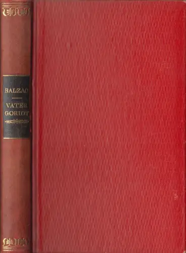 Buch: Vater Goriot, Honore de Balzac, Ernst Rowohlt Verlag, Halblederband