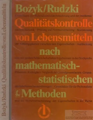 Buch: Qualitätskontrolle von Lebensmitteln nach mathematisch... Bozyk. 971