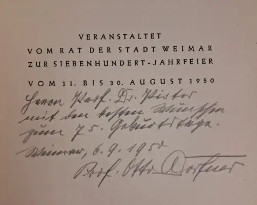 Buch: Deutsche Buchkunst, 1950, Walter Heese, signiert von Otto Dorfner