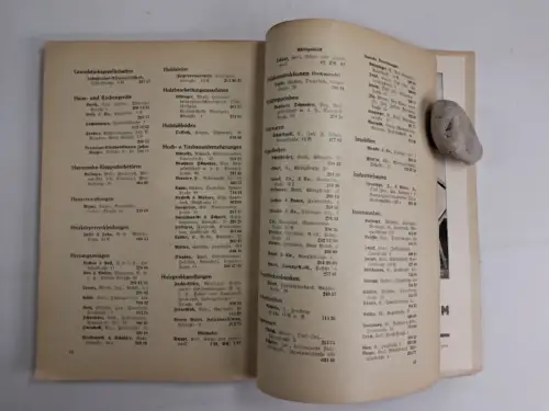 Buch: Handbuch der Bautechnik und Raumkunst, um 1930, E. Unselt, Branchenbuch