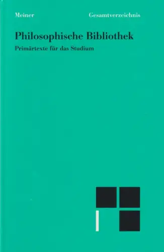 Buch: Gesamtverzeichnis. 1997, Felix Meiner Verlag, Philosophische Bibliothek