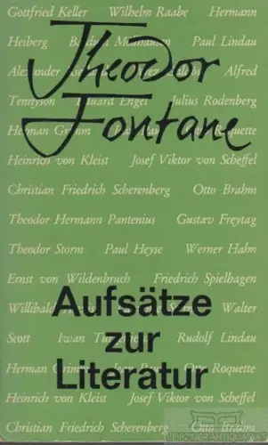 Buch: Aufsätze zur Literatur, Fontane, Theodor. 1963, gebraucht, gut