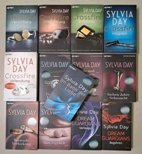 13 Bücher Sylvia Day: Crossfire 1-5, Dream Guardians 1+2, Ihm ergeben ...
