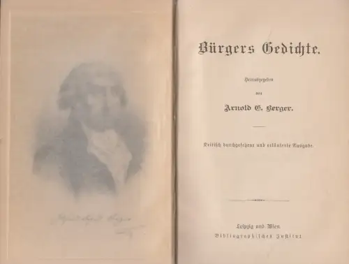 Buch: Gottfried August Bürger - Gedichte, Bibliographisches Institut