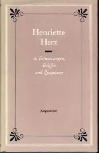 Buch: Henriette Herz in Erinnerungen, Briefen und Zeugnissen, Schmitz, Rainer