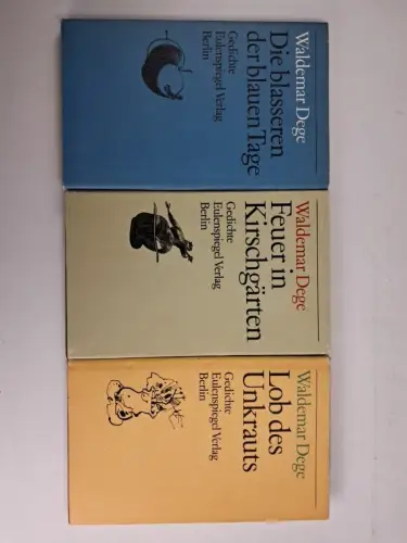 3 Bücher Gedichte von Waldemar Degen, Eulenspiegel Verlag, 1983-88, 3 Bände