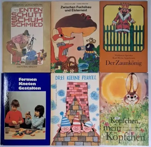 6 originale DDR Kinderbücher: Zaunkönig, Drei kleine Ferkel, Fuchsbau ...