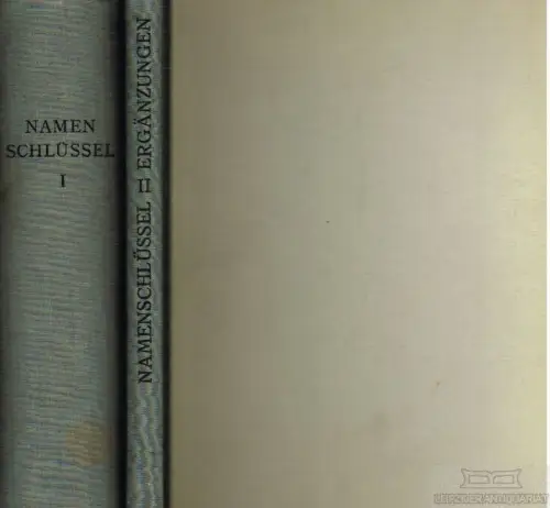 Buch: Namenschlüssel. 2 Bände, 1965 ff, gebraucht, gut