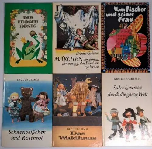 6 originale DDR Kinderbücher, Brüder Grimm, Froschkönig, Waldhaus, Rosenrot ...