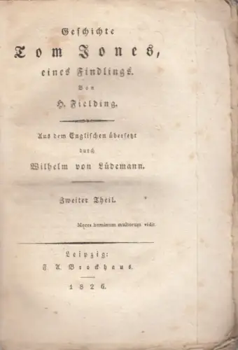 Buch: Geschichte Tom Jones, eines Findlings. Zweiter Theil, Fielding, Henry